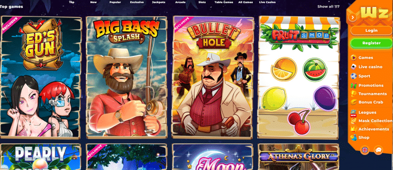 Wazamba Casino: παιχνίδια και πάροχοι